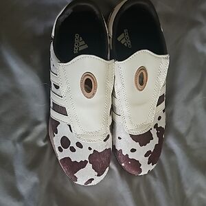 Adidas Womens Taekwondo Cow Print Shoes - White and Brown
